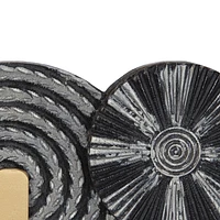 hometrends Spinoza Plaque with Hooks Set, Black/Gold