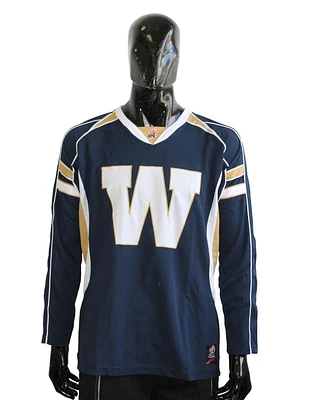 T-shirt en polyester Blue Bombers de Winnipeg de la LCF pour hommes à manches longues