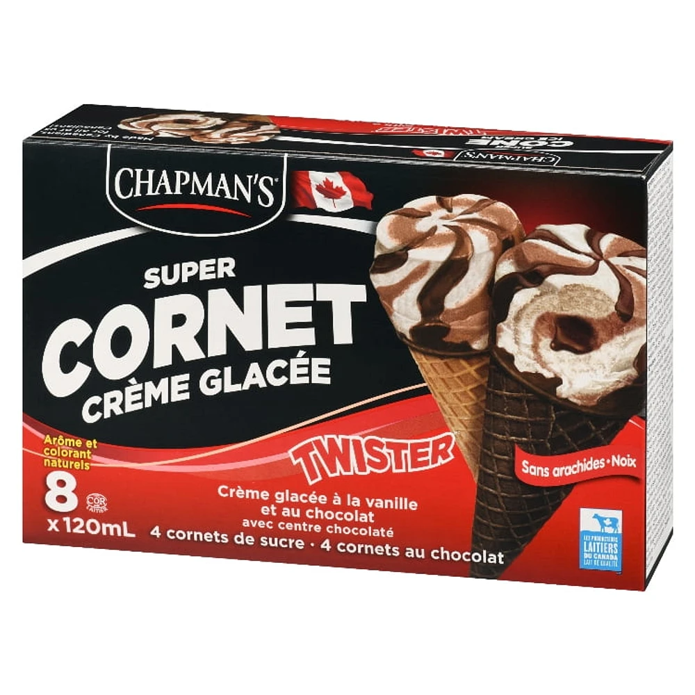 Chapman's Super Cone Twister centre chocolaté CHAP CHOC TWISTER