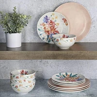 Tia Mowry 12 Piece Fine Ceramic Dinnerwware Set, Pink