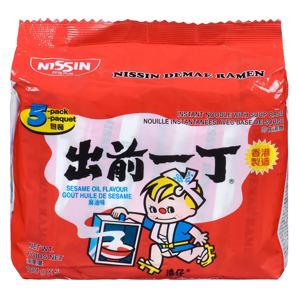 Nouilles instantanées Nissin au goût huile de sésame 500g, 100g x 5