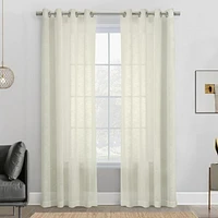 Loft Living Banan Transparent panneau de rideau à œillets 52 x 108 in Blanc cassé