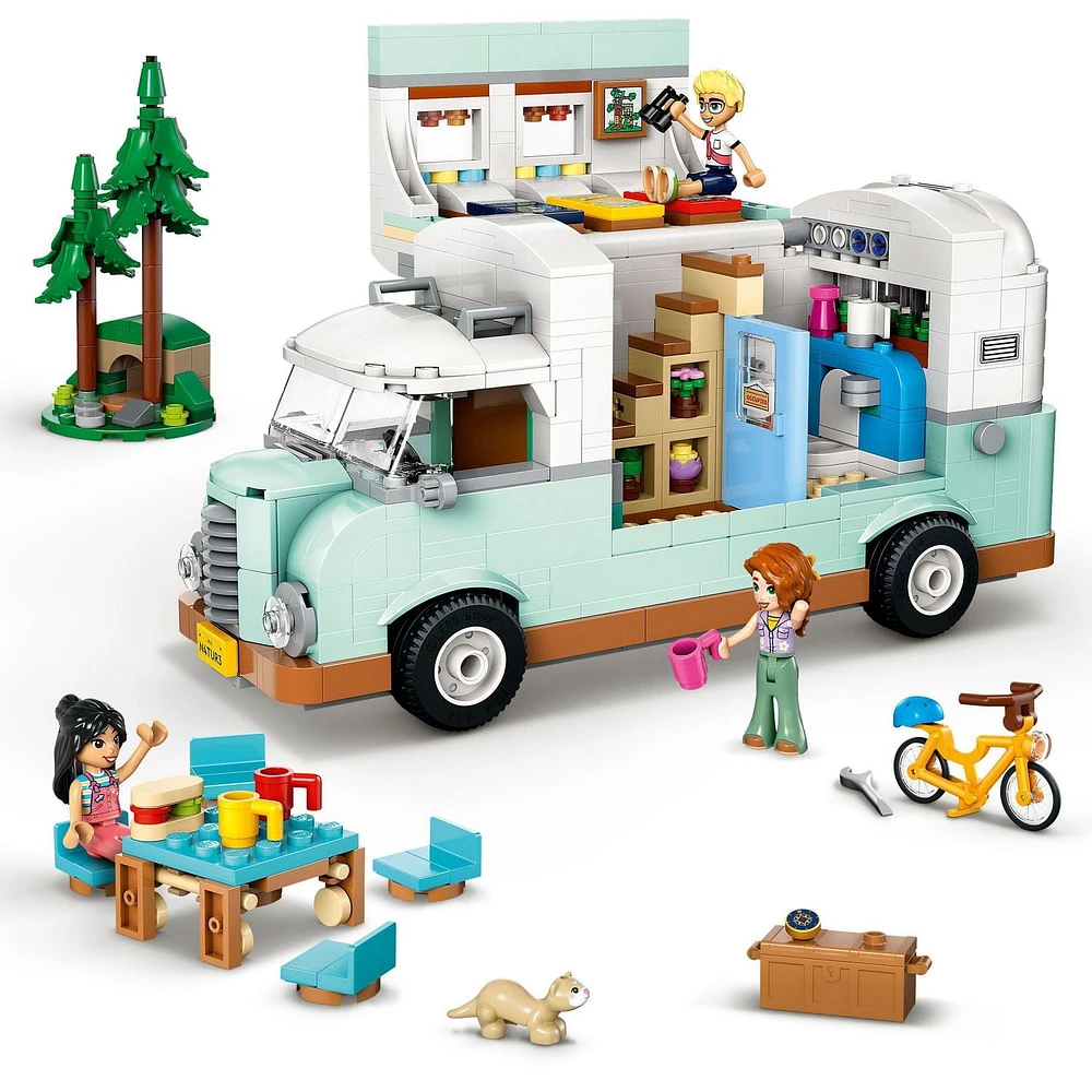 LEGO Friends Friendship Camper Van Adventure Toy Building Set - Pretend Play Set for Kids, Girls and Boys, Ages 7+ - Gift Idea for Birthday - with 3 Minidolls and Ferret Figure - 42663