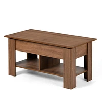 Homycasa Table basse de salon avec plateau relevable pour gagner de l'espace, noyer