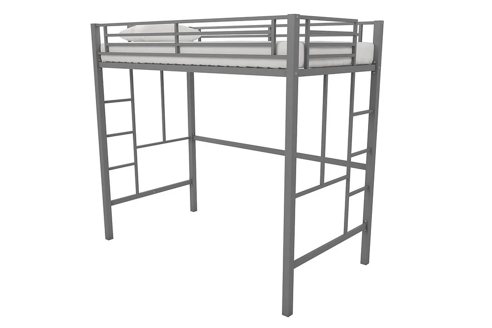 Lit Mezzanine en Métal Brittain Your Zone, Argent