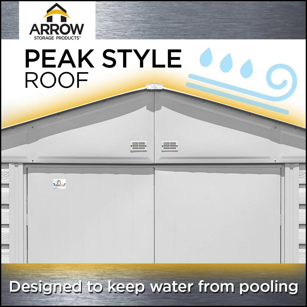 Arrow Select Steel Storage Shed, 10x8, Vert sauge