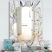 Designart 'Marbled Diamond 14' Miroir Moderne - Grand Miroir Mural Contemporain - 24x36