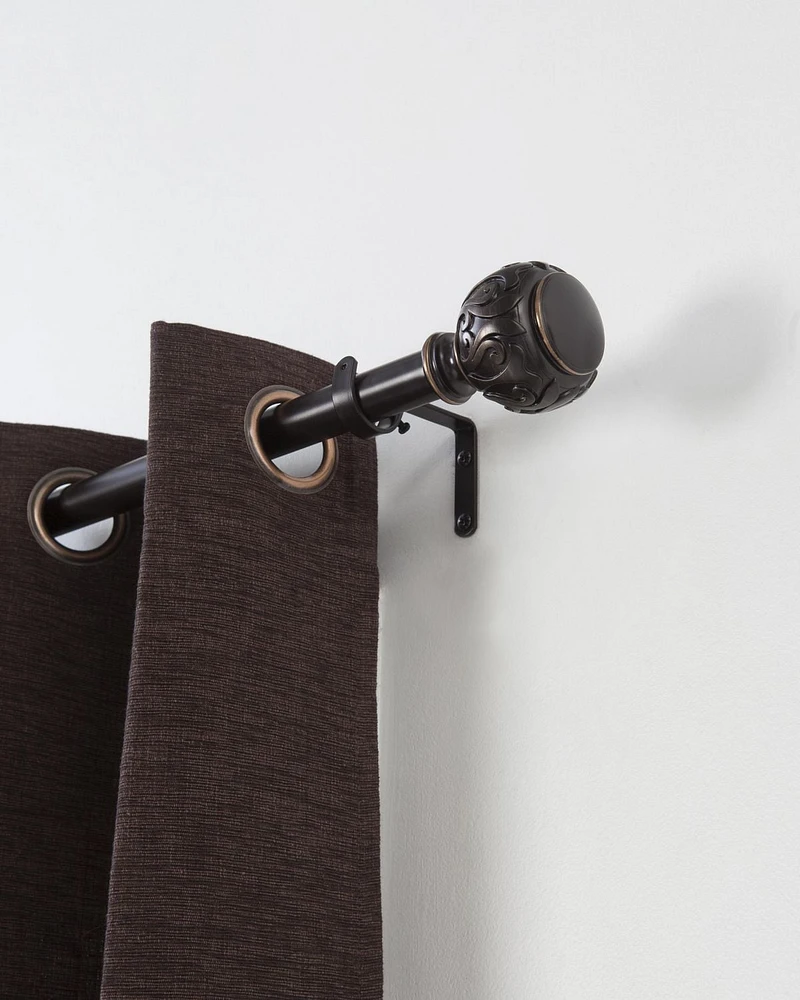 HOMETRENDS FILIGREE KNOB 1" DRAPERY ROD SET  60-144" BRONZE, Drapery Rod Set