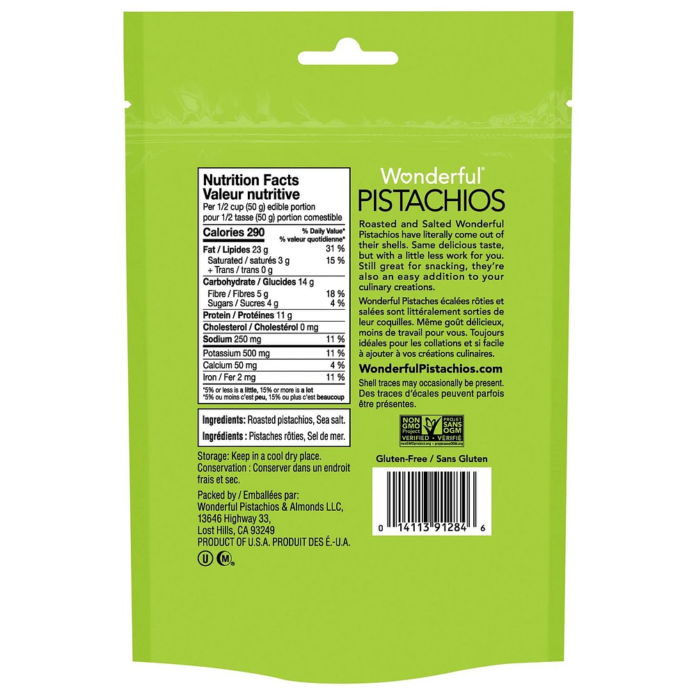 Wonderful Pistaches Sans Coquilles Pistaches Rôties & Salées, Sachet de 170 g Pistaches sans écailles