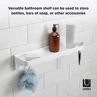 Umbra Flex Sure-Lock Bathroom Storage Shelf,White