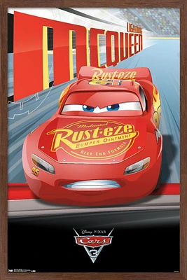 Disney Pixar Cars 3 - Lightning Wall Poster, 22.375" x 34" Framed