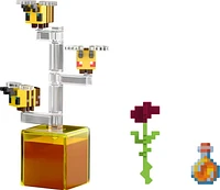 Minecraft Bees Action Figures & Accessories, 3.25-in Scale & Pixelated Design