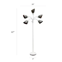 Simple Designs Lampadaire à col de cygne réglable à 5 lumières