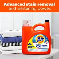 Détergent à lessive liquide Tide Plus Ultra OXI Blanc et éclatant, pouvoir détachant et blanchissant supérieur 3.9L