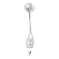 Valve thermostatique carrée 3 fonctions, Douchette magnétique, bec de bain ou simultanément, fini chrome