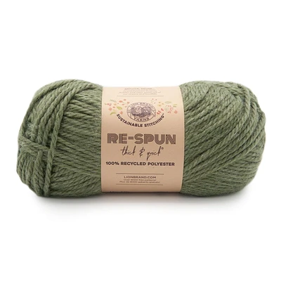 Lion Brand Re-Spun Thick & Quick Yarn #6 Super Bulky Fil de polyester 204 m/340 g Fil de Polyester Recyclé