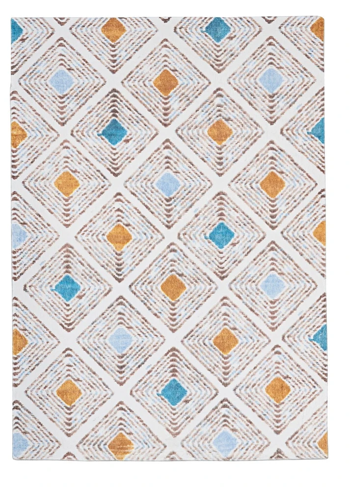 Motif Printed Faux Rabbit Blinx Ivory & Tan ft. x ft. Area Rug