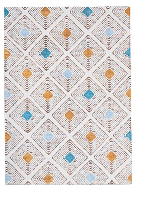 Motif Printed Faux Rabbit Blinx Ivory & Tan ft. x ft. Area Rug