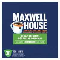 Maxwell House Decaffeinated Coffee Certified Compostable K-Cup® Coffee Pods, 30 Pods, 292g