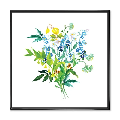 Designart Meadow Flowers Garland FLOAT FRAME WALL ART