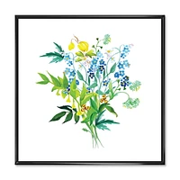 Designart Meadow Flowers Garland FLOAT FRAME WALL ART
