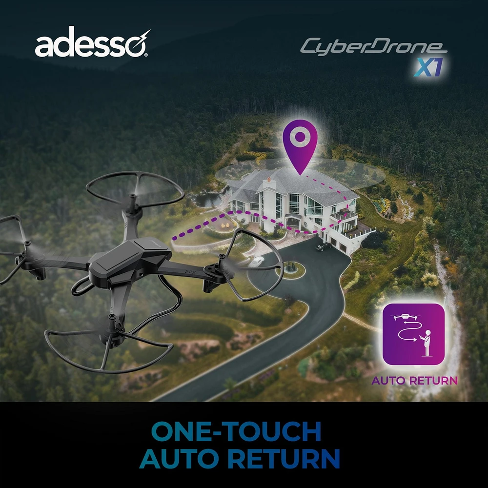 Adesso CyberDrone X1 - Drone d'entrée de gamme 720P