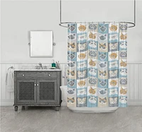 Mainstays PEVA Cats & Glasses Shower Curtain