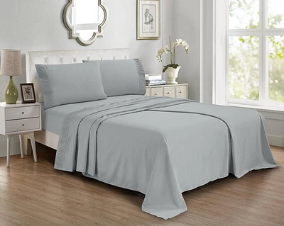Swift Home Ensemble de draps en microfibre 4 pièces avec ourlet pliss
