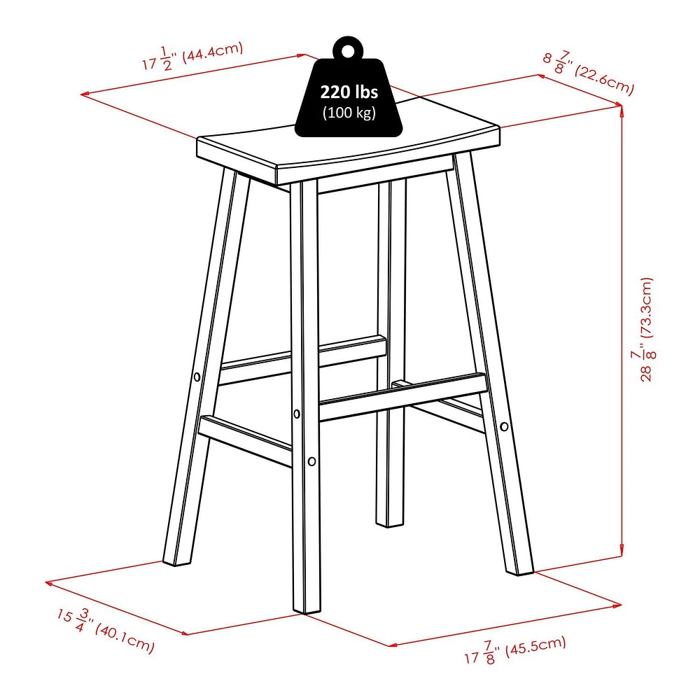 Winsome Satori Saddle Seat Bar Stool, Black