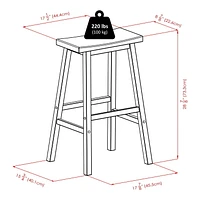 Winsome Satori Saddle Seat Bar Stool, Black