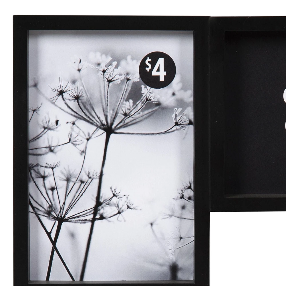 Gally 4 Opening Black Collage Picture Frame, Holds 4 - 4" x 6" Photos