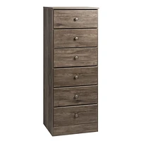 Prepac Astrid 6-Drawer Tall Chest, Drifted Gray