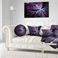Designart Glittering Purple Fractal Flower Canvas Wall Art