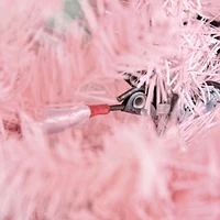 HOMCOM Arbre de Noël artificiel de 1,8 m avec ouverture automatique pour fête à la maison, rose