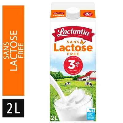 Lactantia Lait Sans Lactose 3.25% Homogénéisé 2L