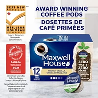 Maxwell House French Vanilla Coffee 100% Compostable Pods, 12 Pods, 108g