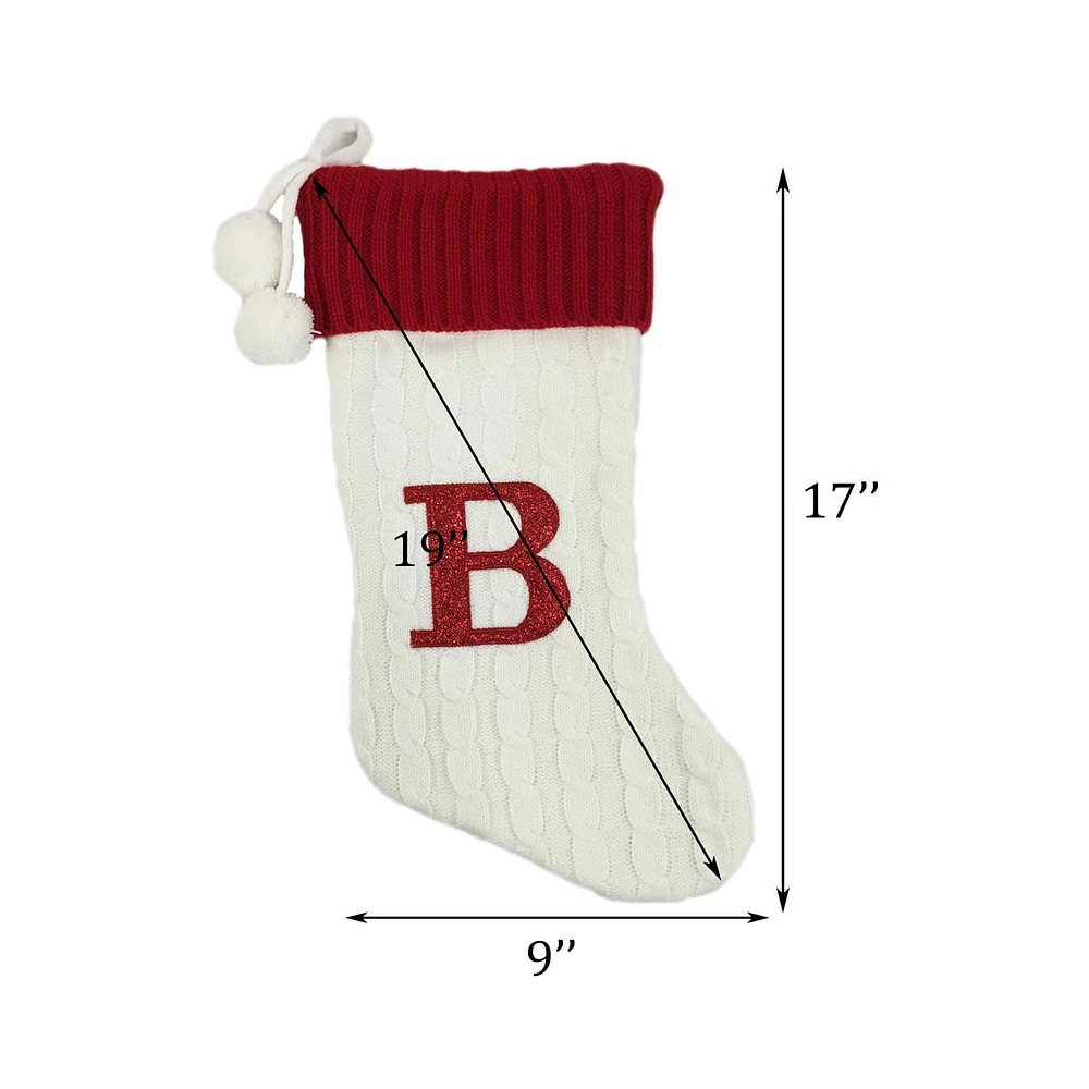 Holiday Time 19IN KNIT MNGRAM STKG B