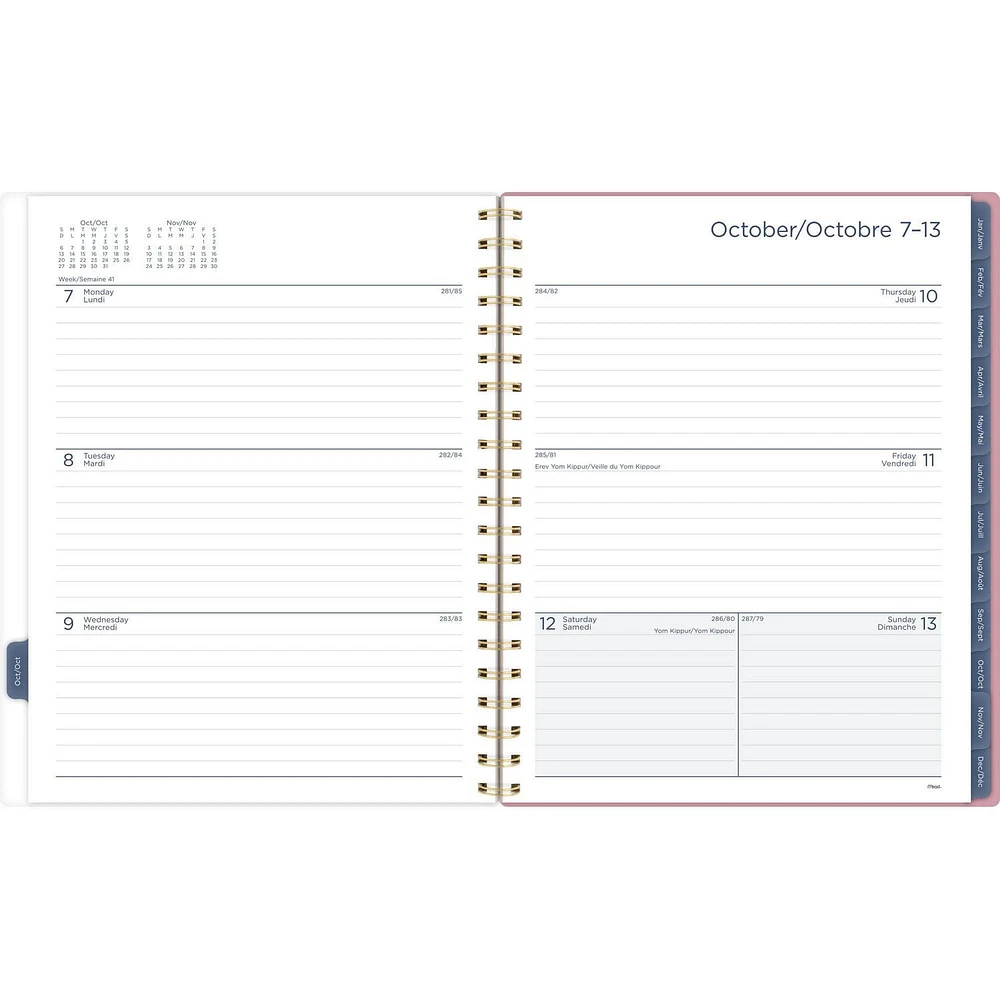 Grand planificateur hebdomadaire/mensuel Mead Color Leaf Planificateur