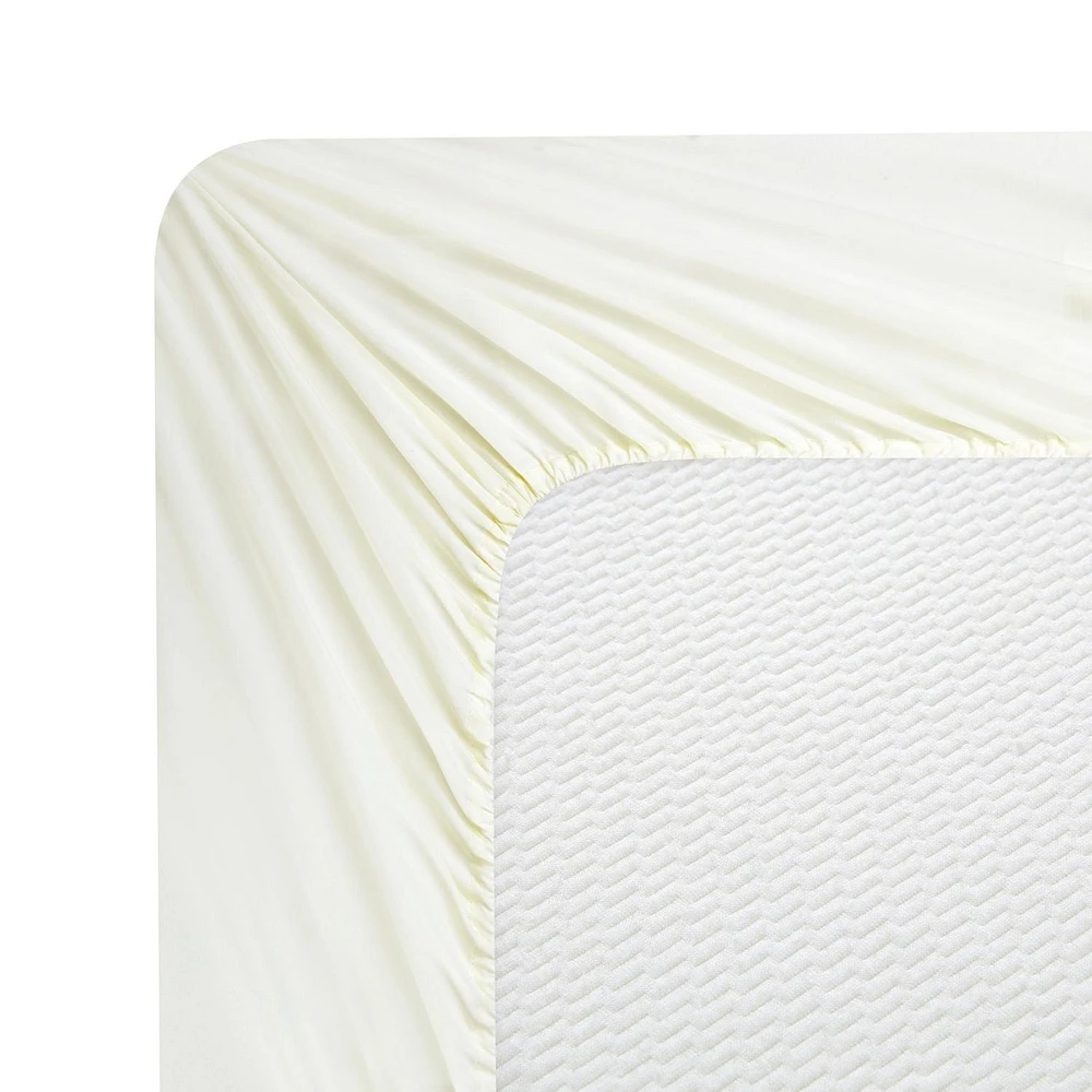 Drap-housse en bambou massif ultra doux et soyeux à poche profonde, en rayonne de bambou solide, toutes saisons