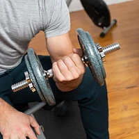 GoZone Standard 14" Dumbbell Handles – Threaded Ends – Silver, Includes 2 dumbbell handles