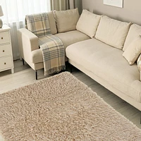 Tapis Nouveau Flokati 1400 gr de 5' x 8', Beige Mélangé