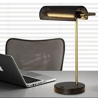 Lampe de banquier à DEL hometrends à treillis métallique  avec accents laiton antique