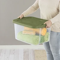 Sterilite 38 L EZ Carry Clear/Sage Legume, 38L