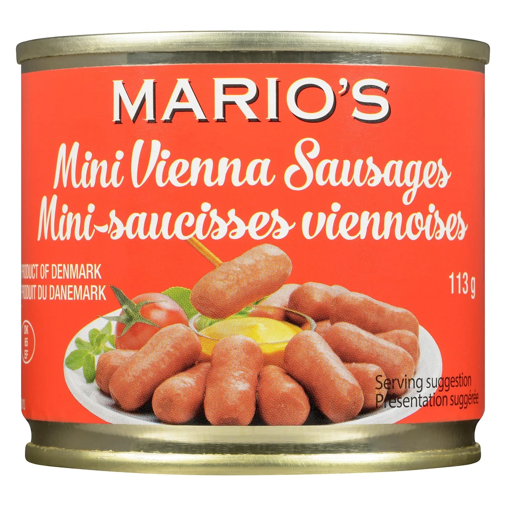 MARIO'S mini-saucisses viennoises 113 g en conserve Mario's mini-saucisses viennoises 113 g