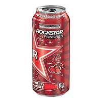 Rockstar Punched Charged Cherry Boisson Énergisante 473 mL, Canette 473mL