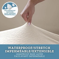 SmartFit Housse de causeuse extensible imperméable avec tissu texturé performant, housse de meuble 1 pièce, lin Housse en tissu