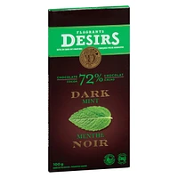 Flagrants Désirs Tablette de chocolat noir (72% cacao) à la menthe 100g