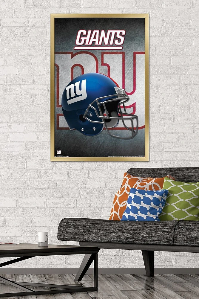 NFL New York Giants - Helmet 16 Wall Poster, 14.725" x 22.375" Framed
