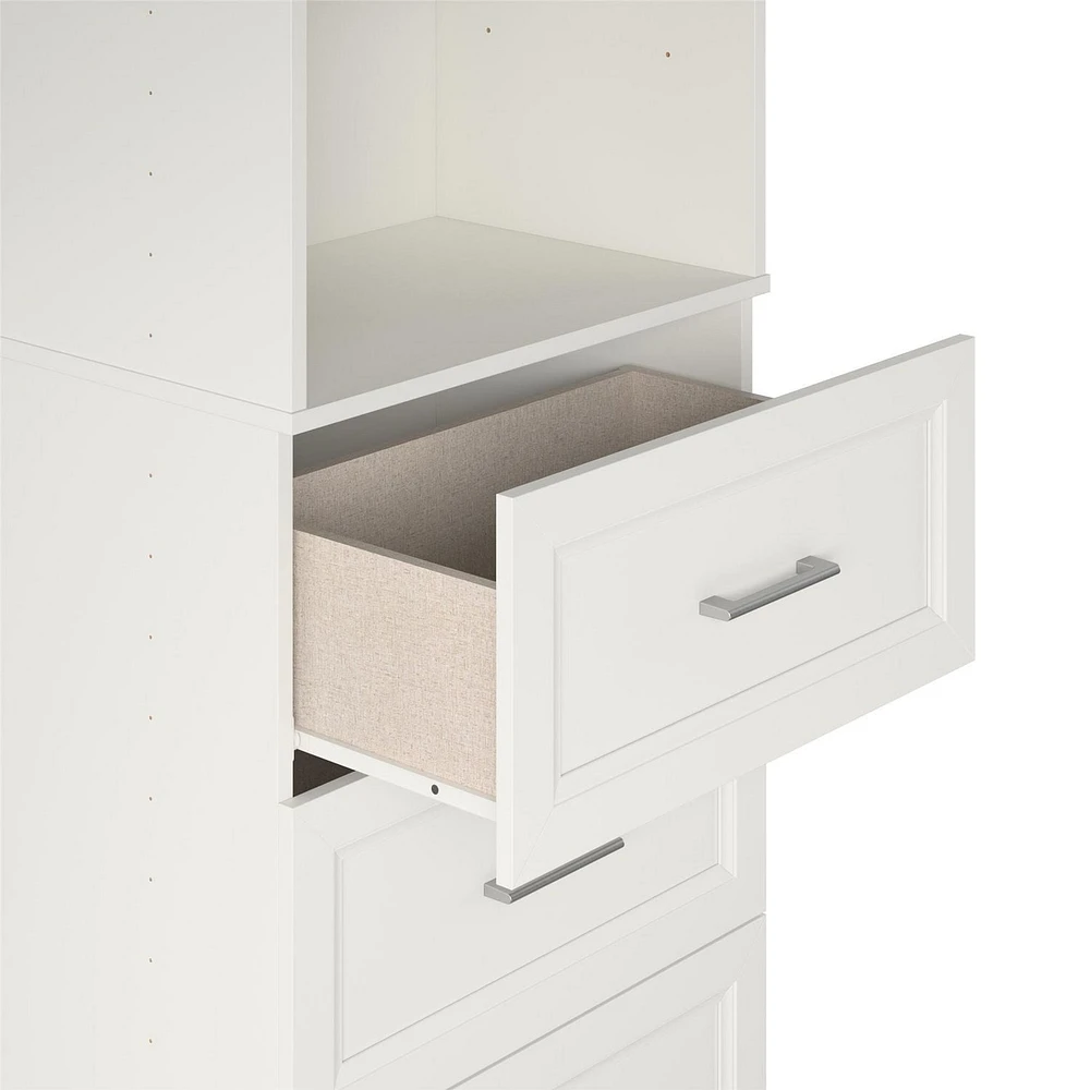 Systembuild Evolution Nevaeh Ridge 4 Drawer Closet Storage, White