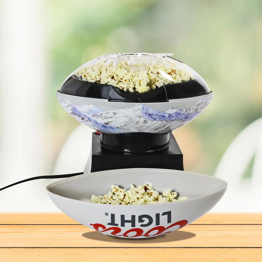 Coors Light Machine à pop-corn à air chaud et bol de service de football, appareil amusant pour les fêtes et les jours de match
